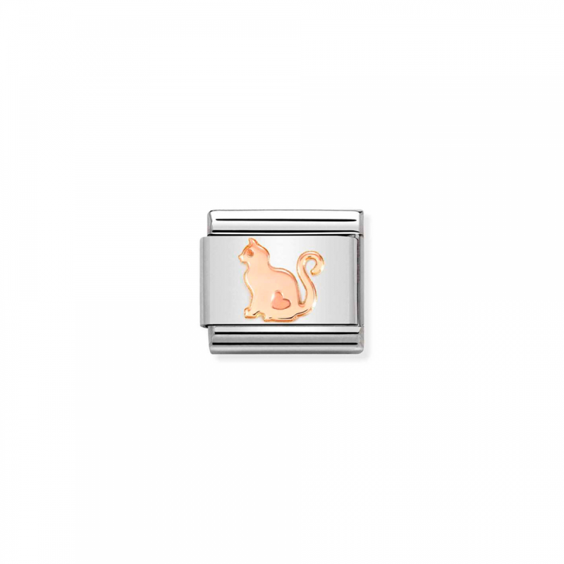 Link Nomination Acero y Oro Rosa Gato 430104 51