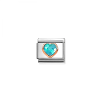 Link Nomination Acero y Oro Rosa Corazon Azul 430607 006