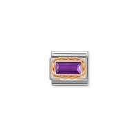 Link Nomination Acero y Oro Rosa Piedra Morada Oro Rosa 430604 001