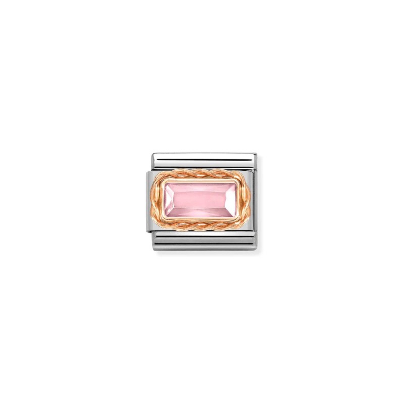Link Nomination Acero y Oro Rosa Piedra Rosa 430604 003