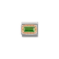 Link Nomination Acero y Oro Rosa Piedra Verde 430604 004