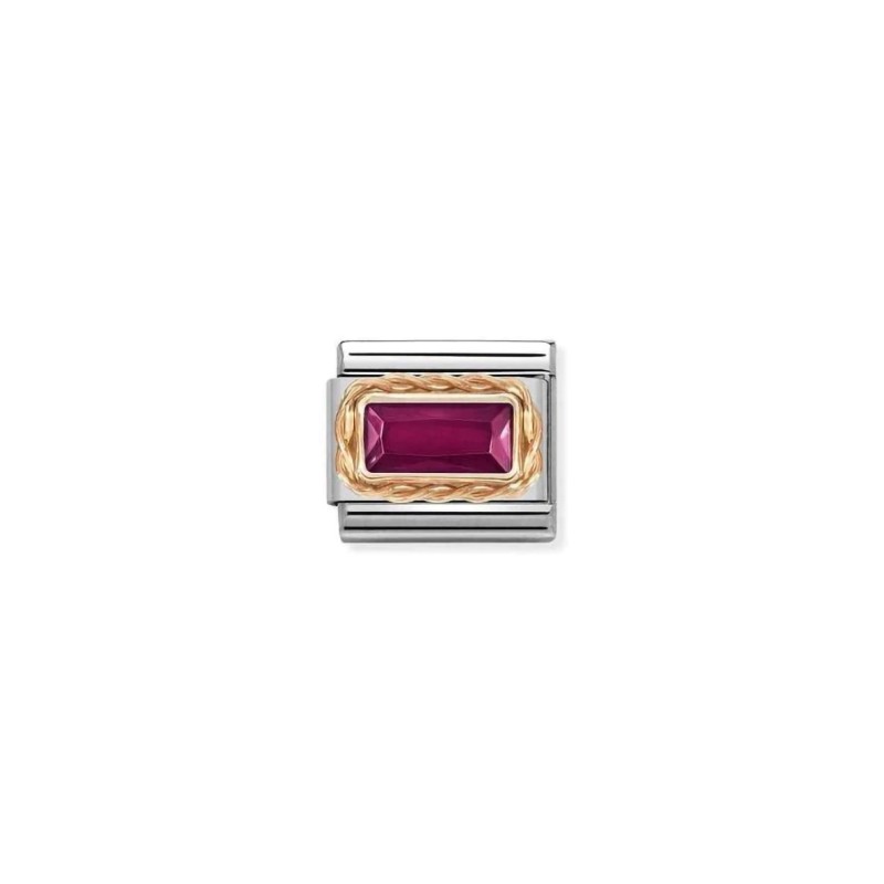 Link Nomination Acero y Oro Rosa Piedra Roja 430604 005