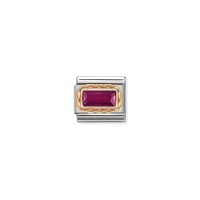 Link Nomination Acero y Oro Rosa Piedra Roja 430604 005
