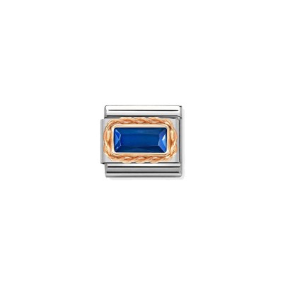 Link Nomination Acero y Oro Rosa Piedra Azul 430604 007
