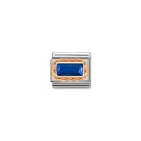 Link Nomination Acero y Oro Rosa Piedra Azul 430604 007
