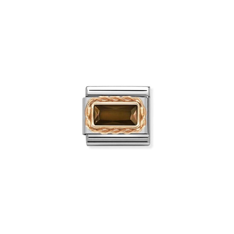 Link Nomination Acero y Oro Rosa Piedra marrón 430604 012