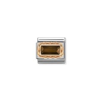 Link Nomination Acero y Oro Rosa Piedra marrón 430604 012