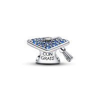 Charm Pandora plata Birrete Graduación 2026 Azul Brillante 794461C01