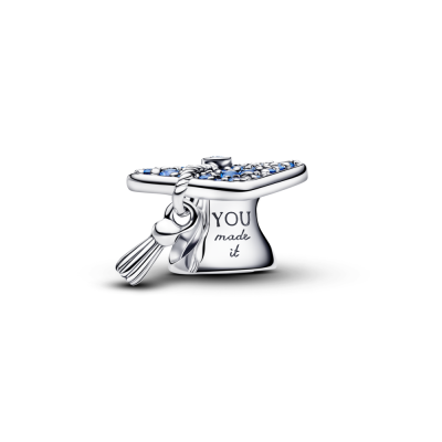 Charm Pandora plata Birrete Graduación 2026 Azul Brillante 794461C01 2