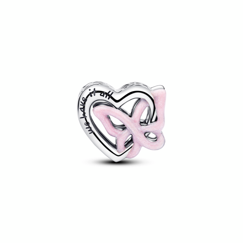 Charm Pandora plata Corazón y Mariposa Entrelazados 794475C01