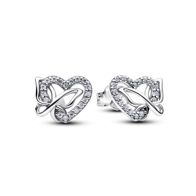 Pendientes Pandora plata Corazón y Mariposa Entrelazados 294476C01