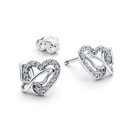 Pendientes Pandora plata Corazón y Mariposa Entrelazados 294476C01