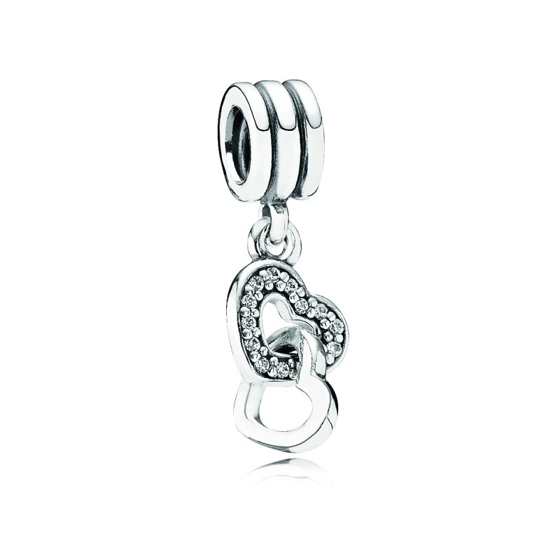Charm colgante corazones entrelazado