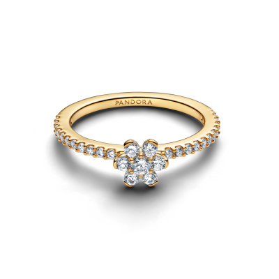 Anillo Pandora Dorada Flor Brillante 164499C01 2