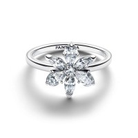 Anillo Pandora Cóctel Herbario Flor Brillante 193000C02