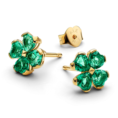 Pendientes Pandora Dorado Trebol de la Suerte 264500C01 2