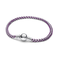 Pulsera Pandora plata y Cordon Morado 593816C03
