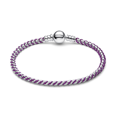Pulsera Pandora plata y Cordon Morado 593816C03 2