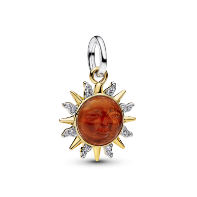 Charm Pandora Colgante Dorado Sol Remolino en Dos Tonos 764703C01