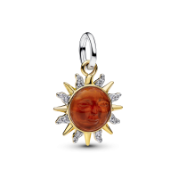 Charm Pandora Colgante Dorado Sol Remolino en Dos Tonos 764703C01
