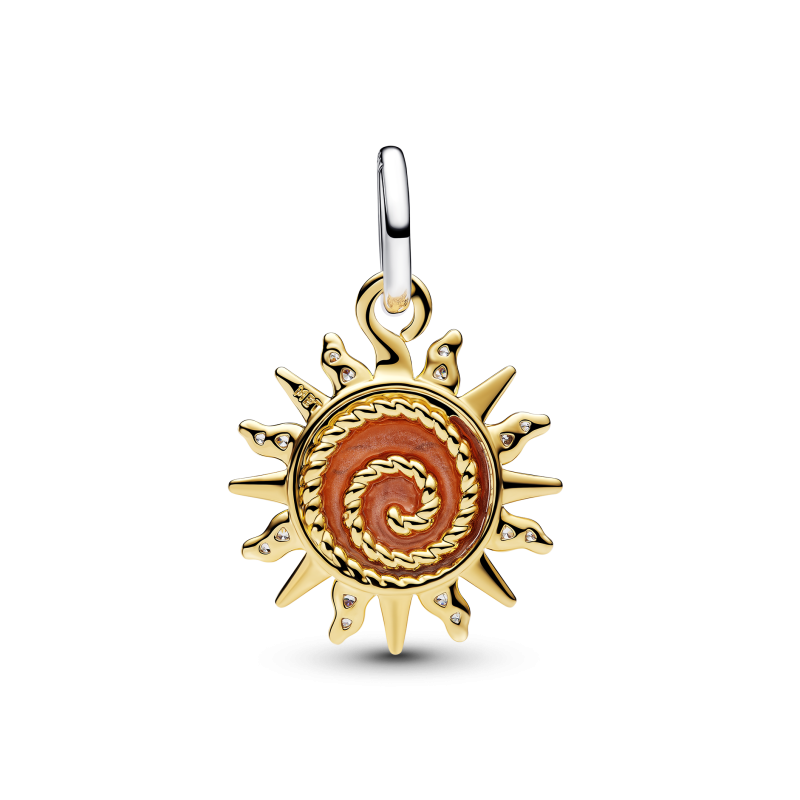 Charm Pandora Colgante Dorado Sol Remolino en Dos Tonos 764703C01