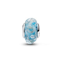 Charm Pandora plata Cristal Murano Turquesa y Brillante 794701C01