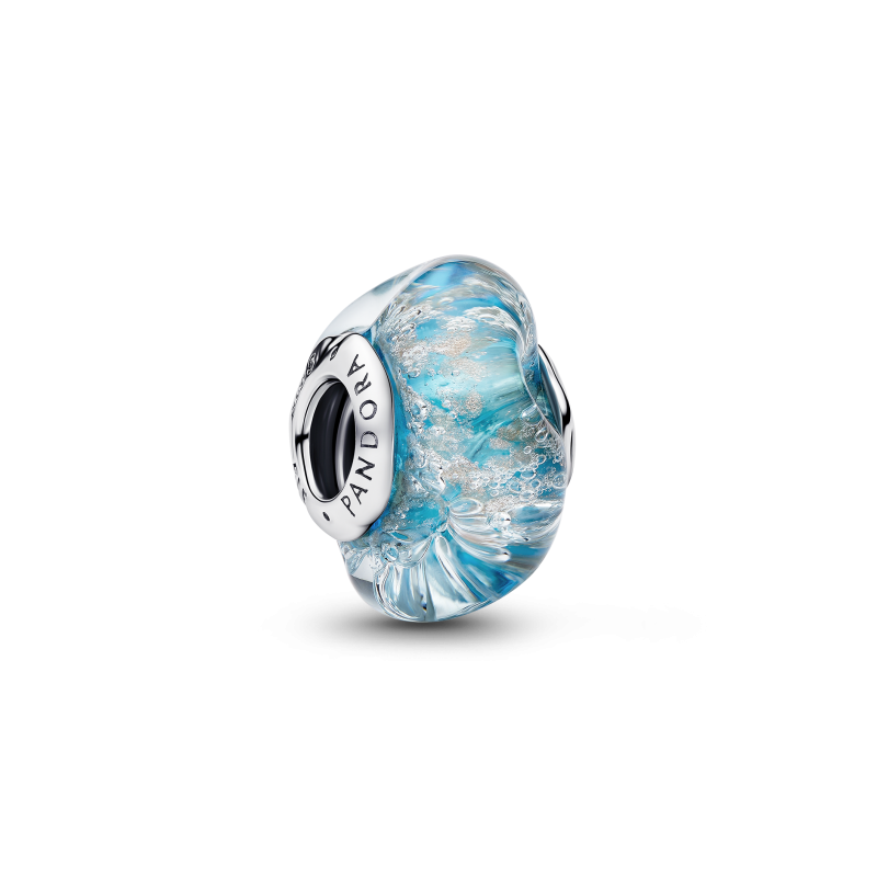 Charm Pandora plata Cristal Murano Turquesa y Brillante 794701C01