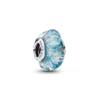 Charm Pandora plata Cristal Murano Turquesa y Brillante 794701C01