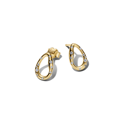 Pendientes Pandora Dorado Óvalos Forma Orgánica 264659C01