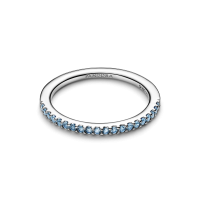 Anillo Pandora plata Banda Brillante Aguamarina 192999C03
