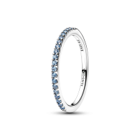 Anillo Pandora plata Banda Brillante Aguamarina 192999C03