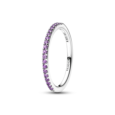 Anillo Pandora plata Banda Brillante Morado 192999C04