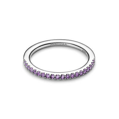 Anillo Pandora plata Banda Brillante Morado 192999C04 2