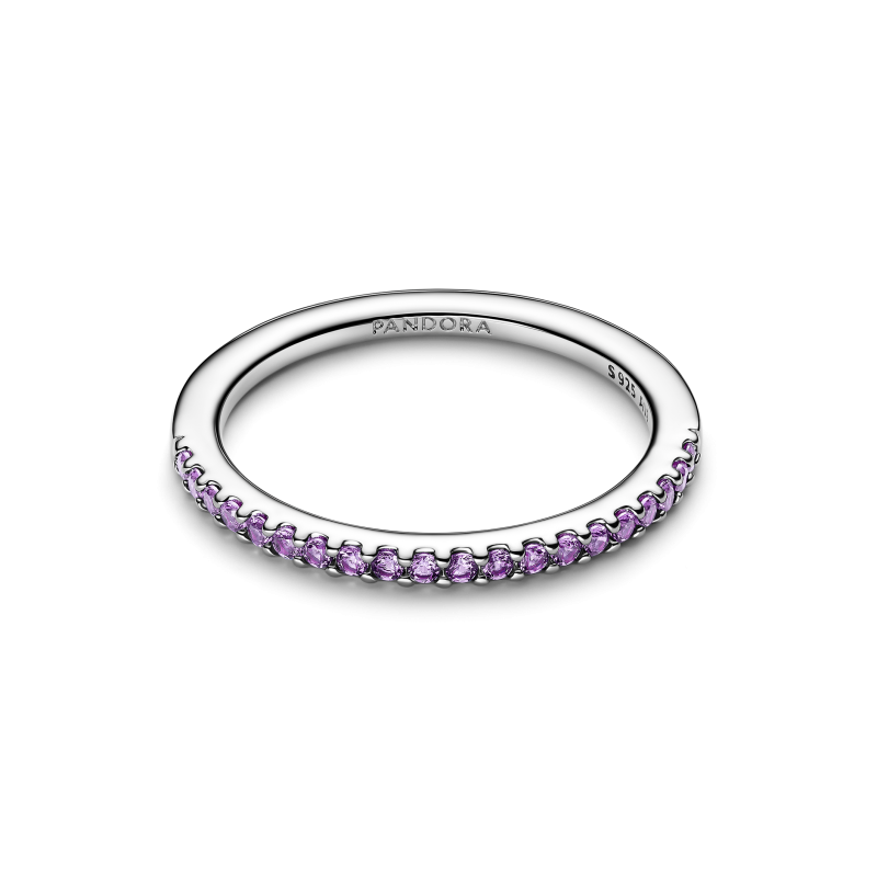 Anillo Pandora plata Banda Brillante Morado 192999C04