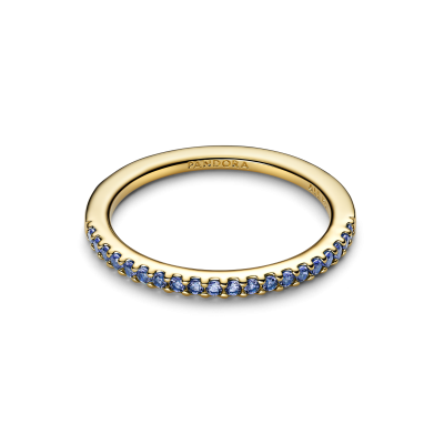 Anillo Pandora Dorado Banda Azul Brillante 162999C02 2