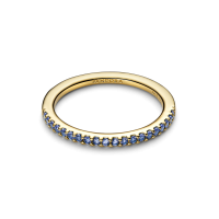 Anillo Pandora Dorado Banda Azul Brillante 162999C02