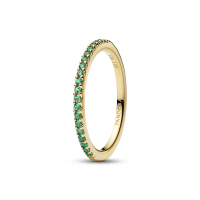 Anillo Pandora Dorado Banda Verde Brillante 162999C03