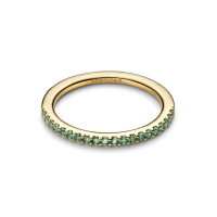 Anillo Pandora Dorado Banda Verde Brillante 162999C03
