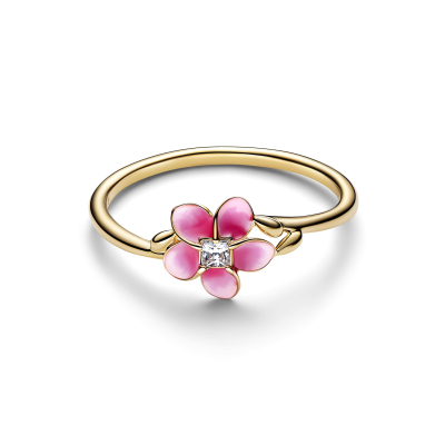 Anillo Pandora Dorado Flor de Vaiana de Disney 163844C01 2