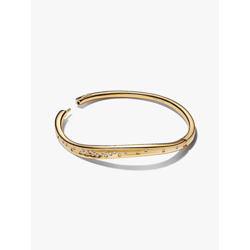 Pulsera Pandora Rígida Forma Orgánica Gemas Engastadas 564655C01