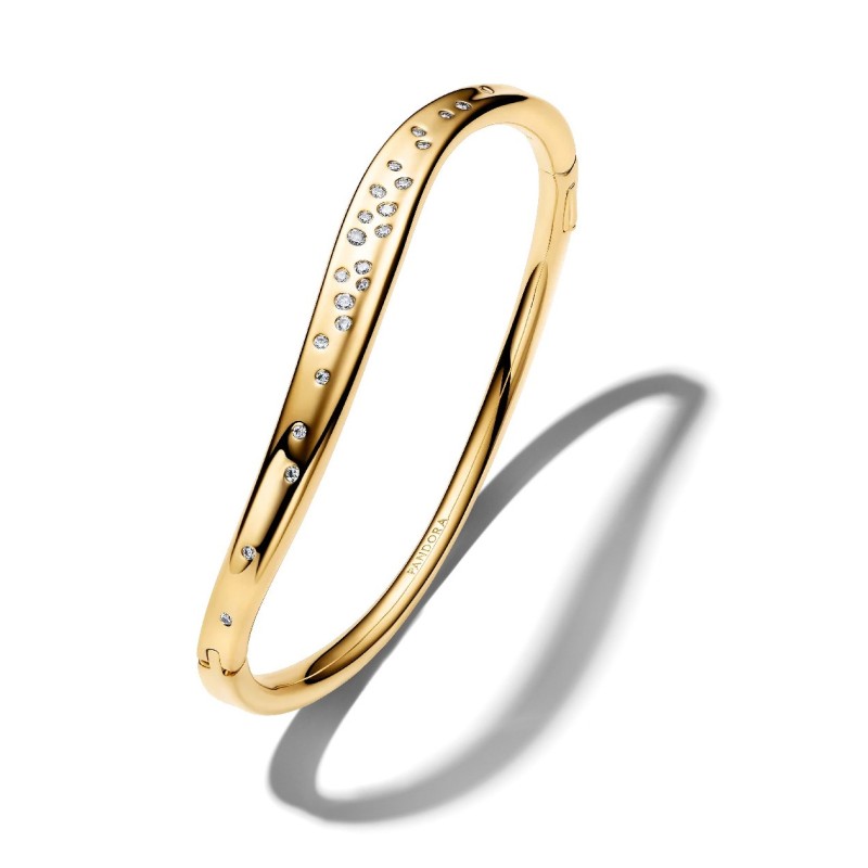 Pulsera Pandora Rígida Forma Orgánica Gemas Engastadas 564655C01