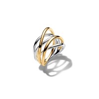 Anillo Pandora Bandas Entrelazadas Doble en Dos Tonos 164673C00
