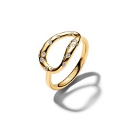 Anillo Pandora Forma Orgánica Baño Oro y Circonitas 164676C01