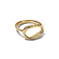 Anillo Pandora Forma Orgánica Baño Oro y Circonitas 164676C01