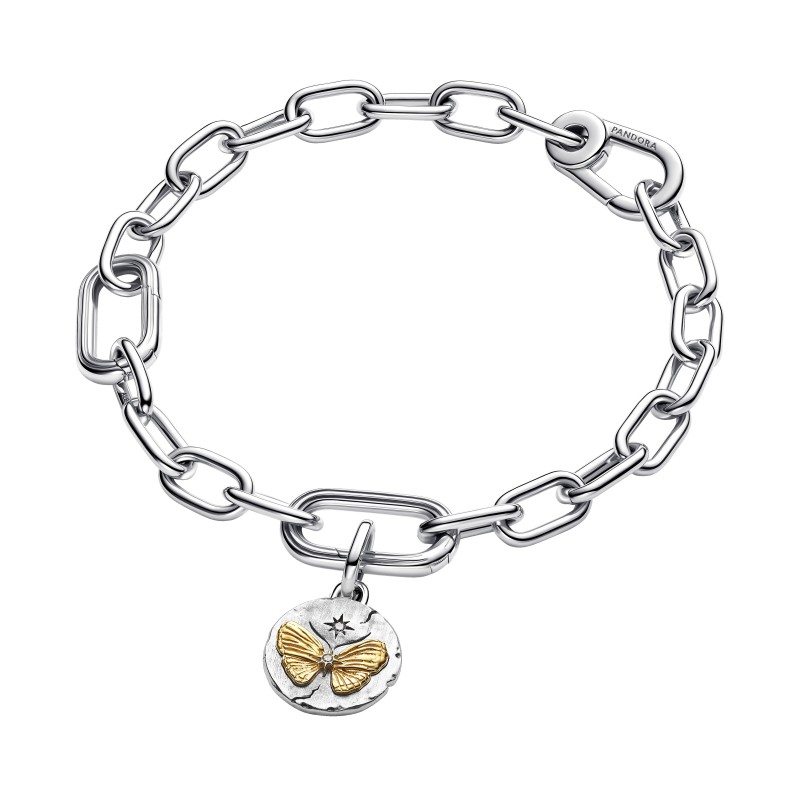 Charm Pandora Medallón en plata  y Dorado Mariposa 764803C01