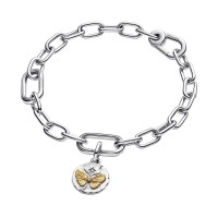 Charm Pandora Medallón en plata  y Dorado Mariposa 764803C01