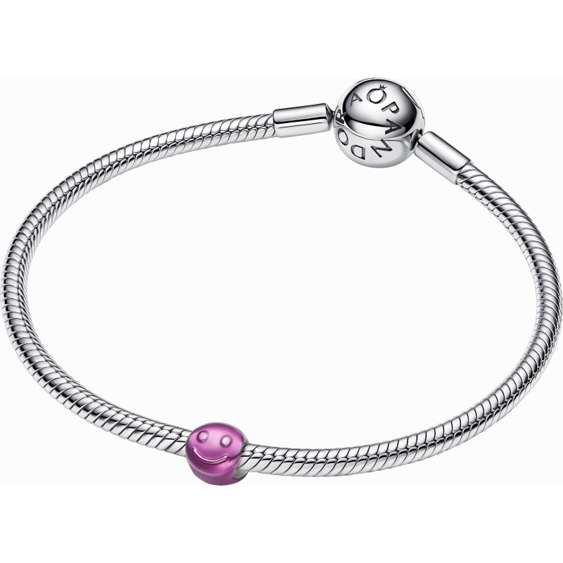 Charm Pandora Mini plata Cara Feliz Rosa 794815C01