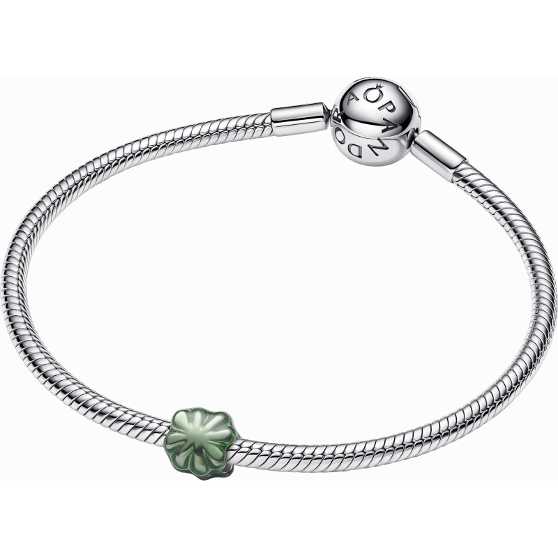 Charm Pandora Mini plata Trébol Verde esmalte verde 794817C01