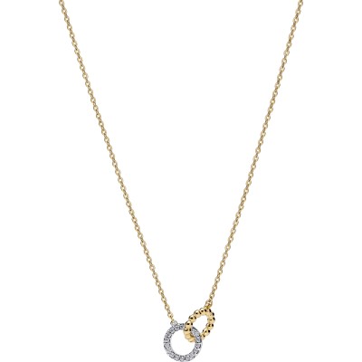 Collar Pandora plata Dorado Círculos Entrelazados Cuentas y Pavé 364825C01 2