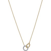Collar Pandora plata Dorado Círculos Entrelazados Cuentas y Pavé 364825C01